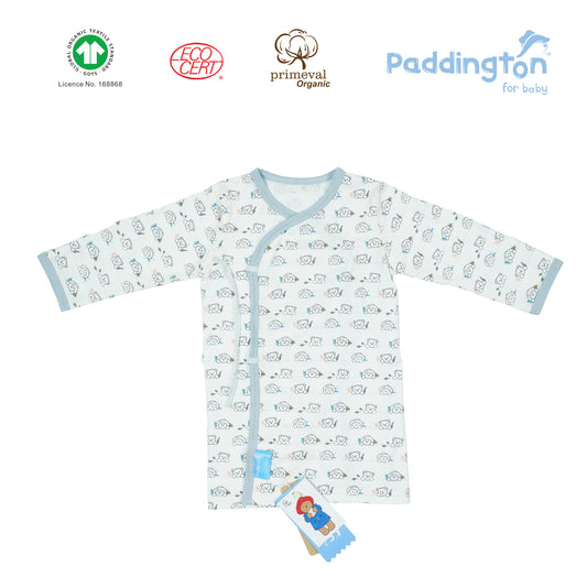 柏靈頓熊印花有機嬰兒和尚袍