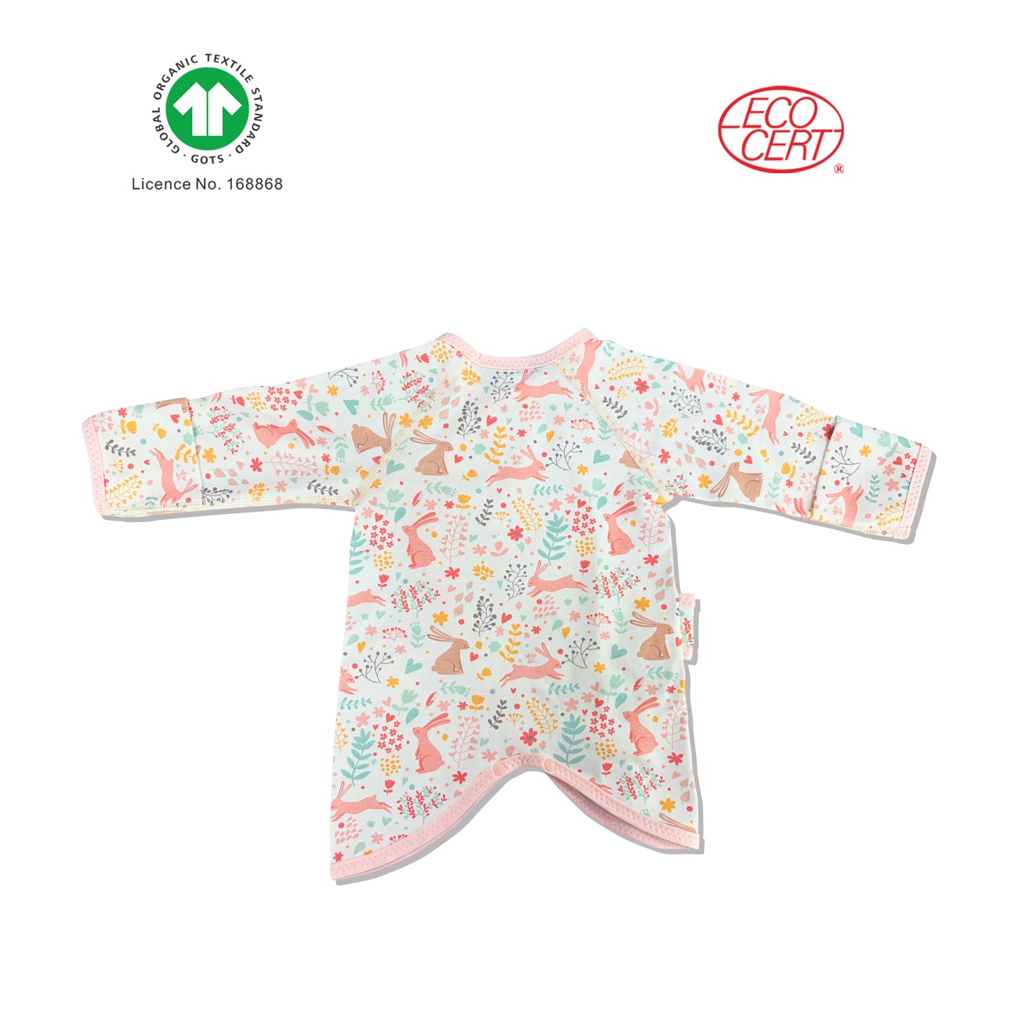 GOTS有機嬰兒彩兔蝴蝶衣