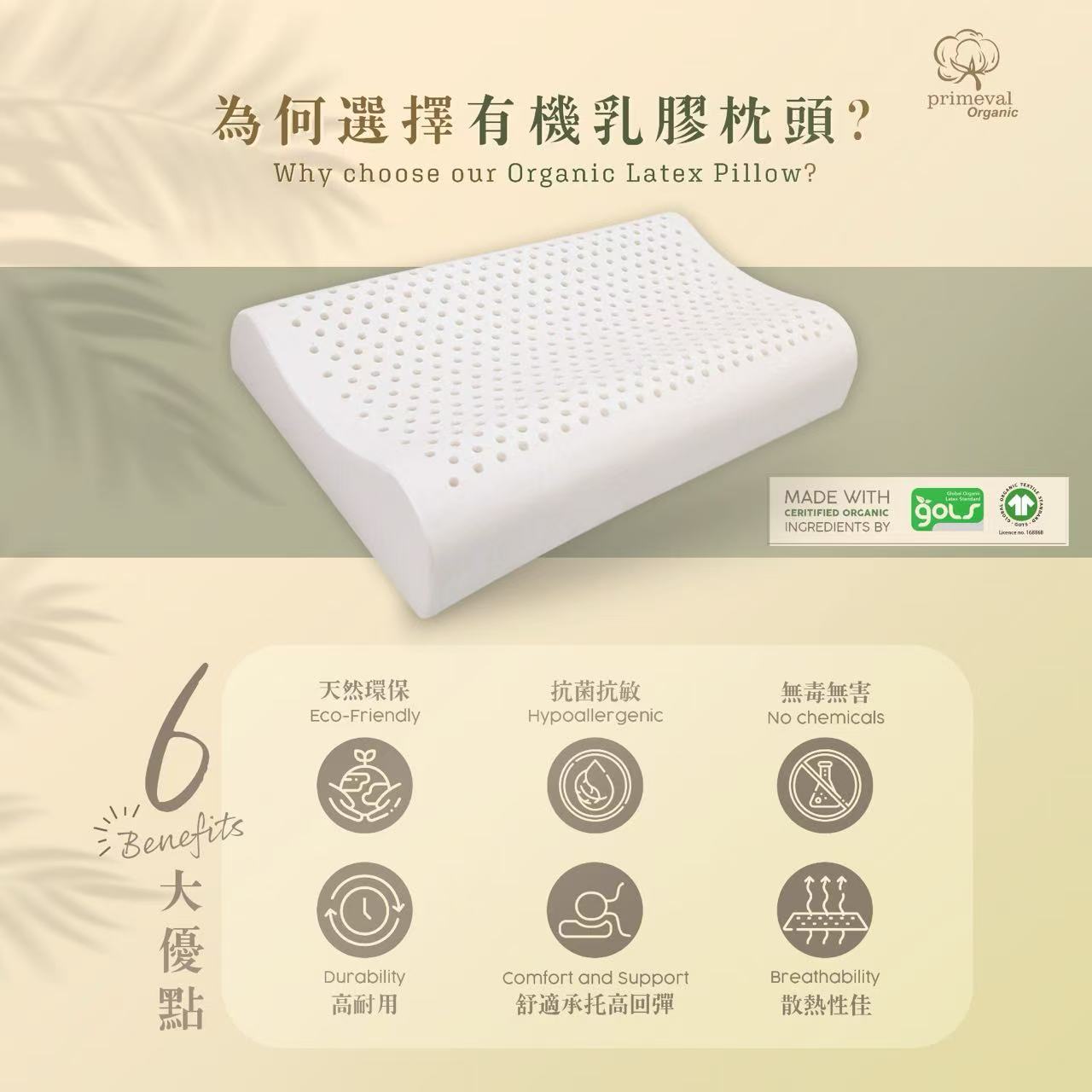 Organic latex baby pillow