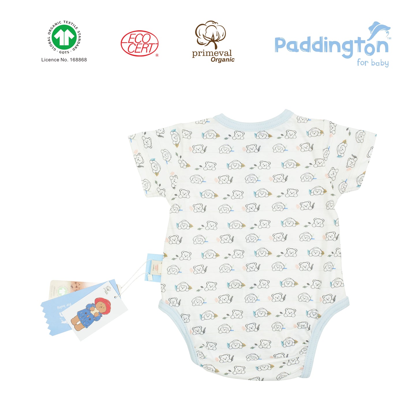 Paddington Bear Organic Pattern Short-sleeved Shirt