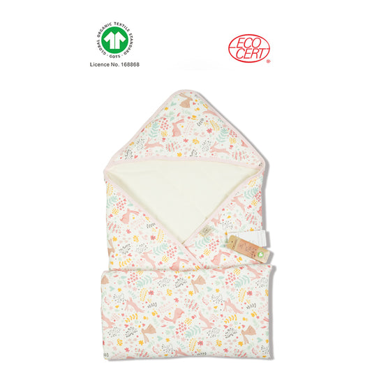 GOTS有機彩兔印花厚包被(冬季)