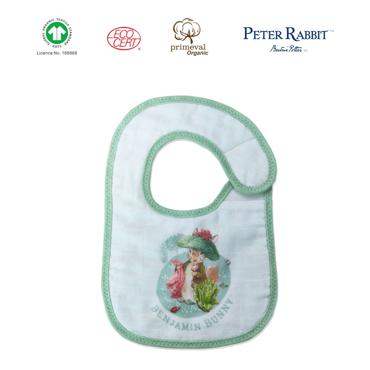 Benjamin Bunny Turkey Muslin Baby Bibs