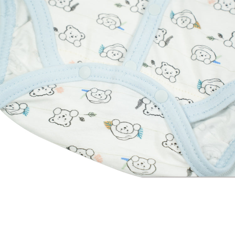 柏靈頓熊印花有機印花短袖中扣夾衣