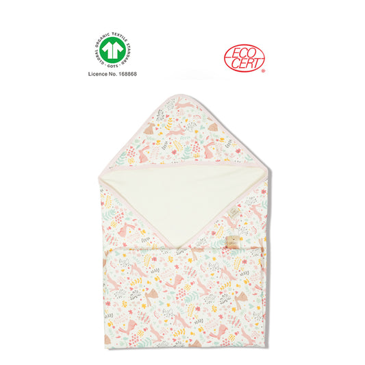 GOTS有機彩兔印花薄包被 (夏季)