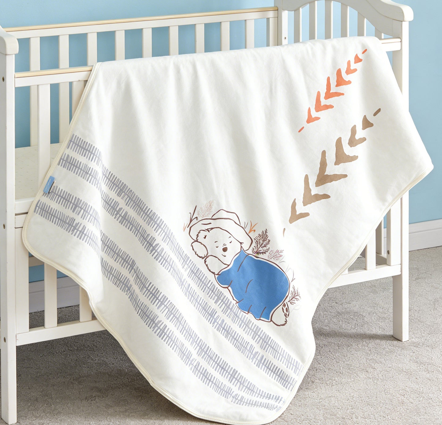 GOTS Certified Paddington Bear Baby Blanket