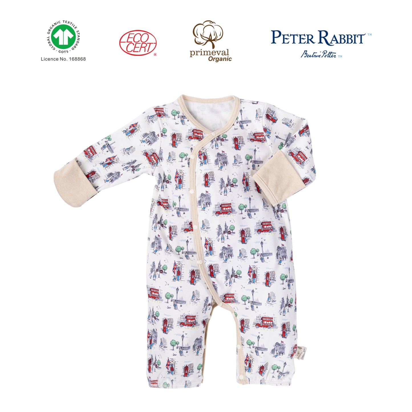 Peter Rabbit GOTS Certified Organic Side Button Jumpsuit