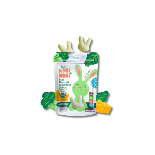 NOBI NOBI ORGANIC JASMINE RICE PUFFS – KALE, BROCCOLI & CHEESE