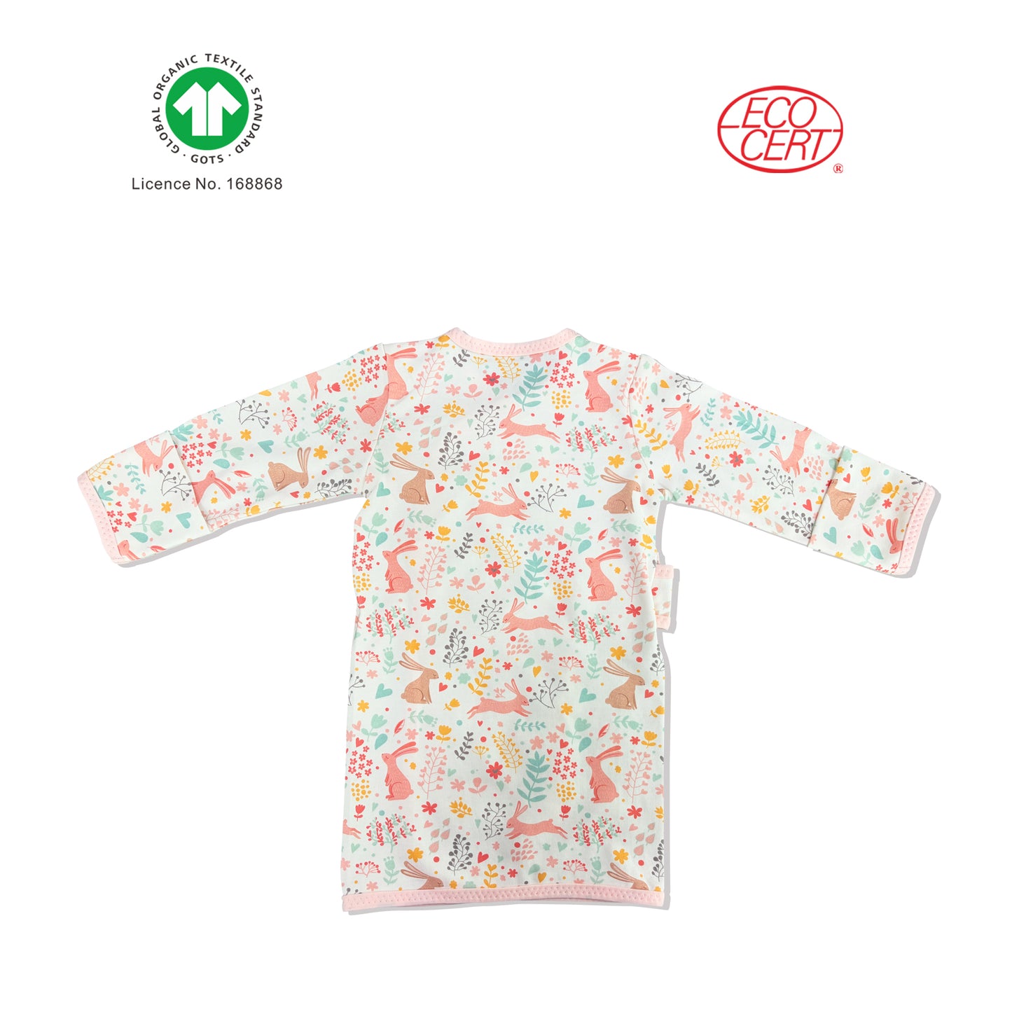 GOTS有機嬰兒彩兔和尚袍