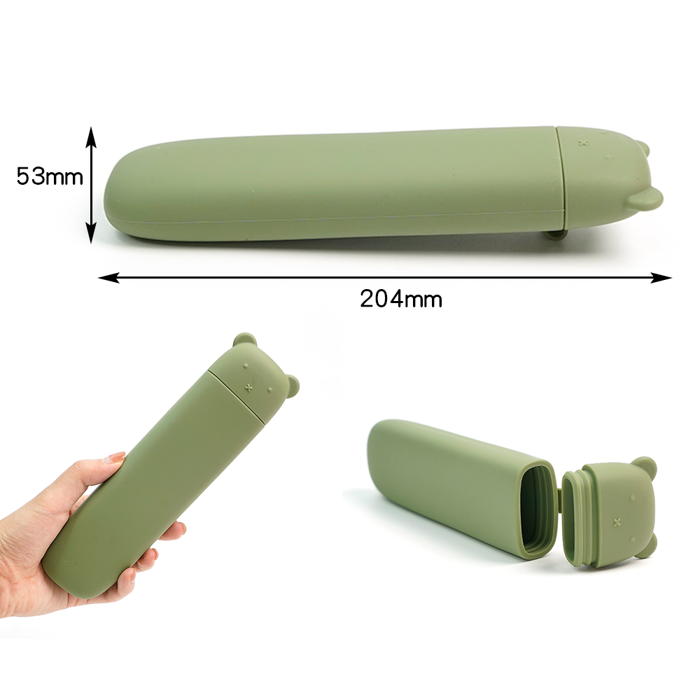 Silicone bear cutlery box