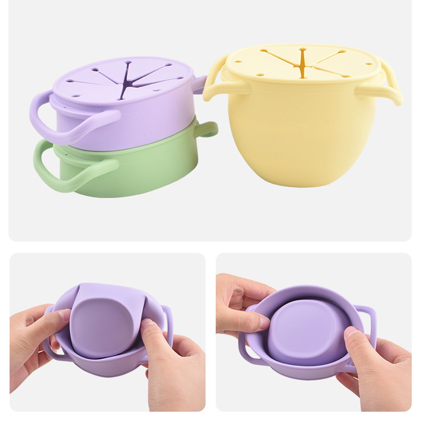 Silicone Collapsible Snack Cup With Strip