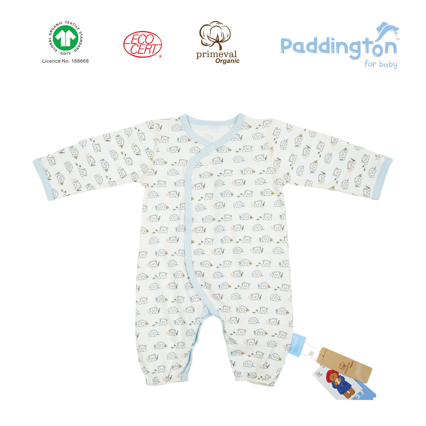 Paddington Bear Organic Pattern Bodysuit