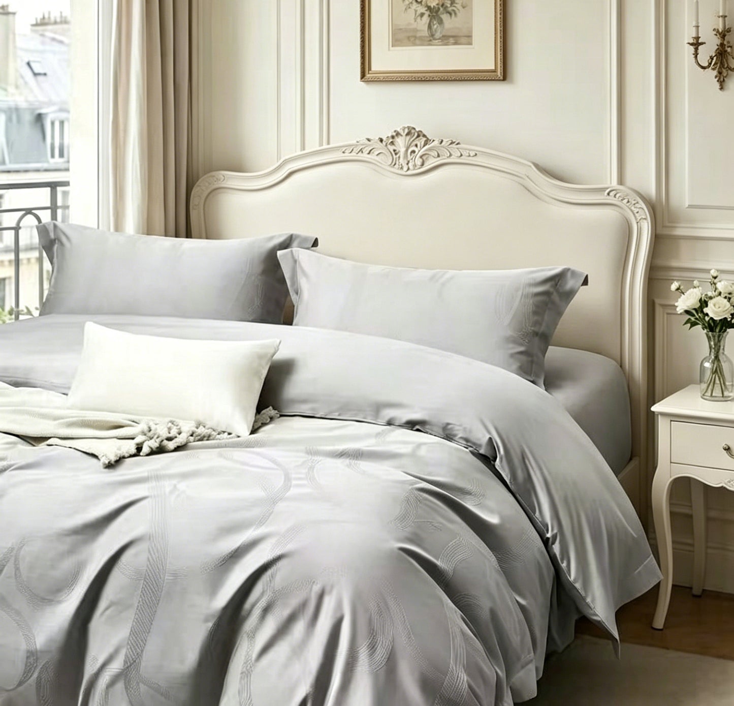 100% cotton jacquard 4-piece bedding set