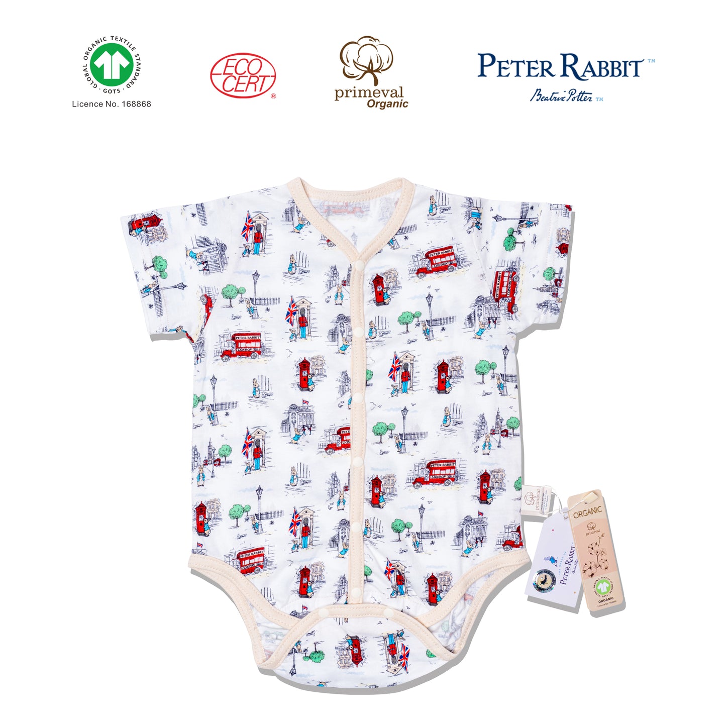 Peter Rabbit GOTS Certified Organic Short-sleeved Mid-button Shirt