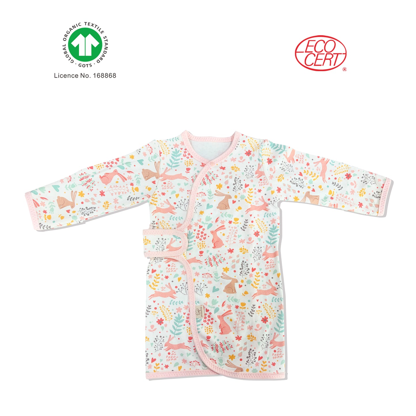 GOTS有機嬰兒彩兔和尚袍