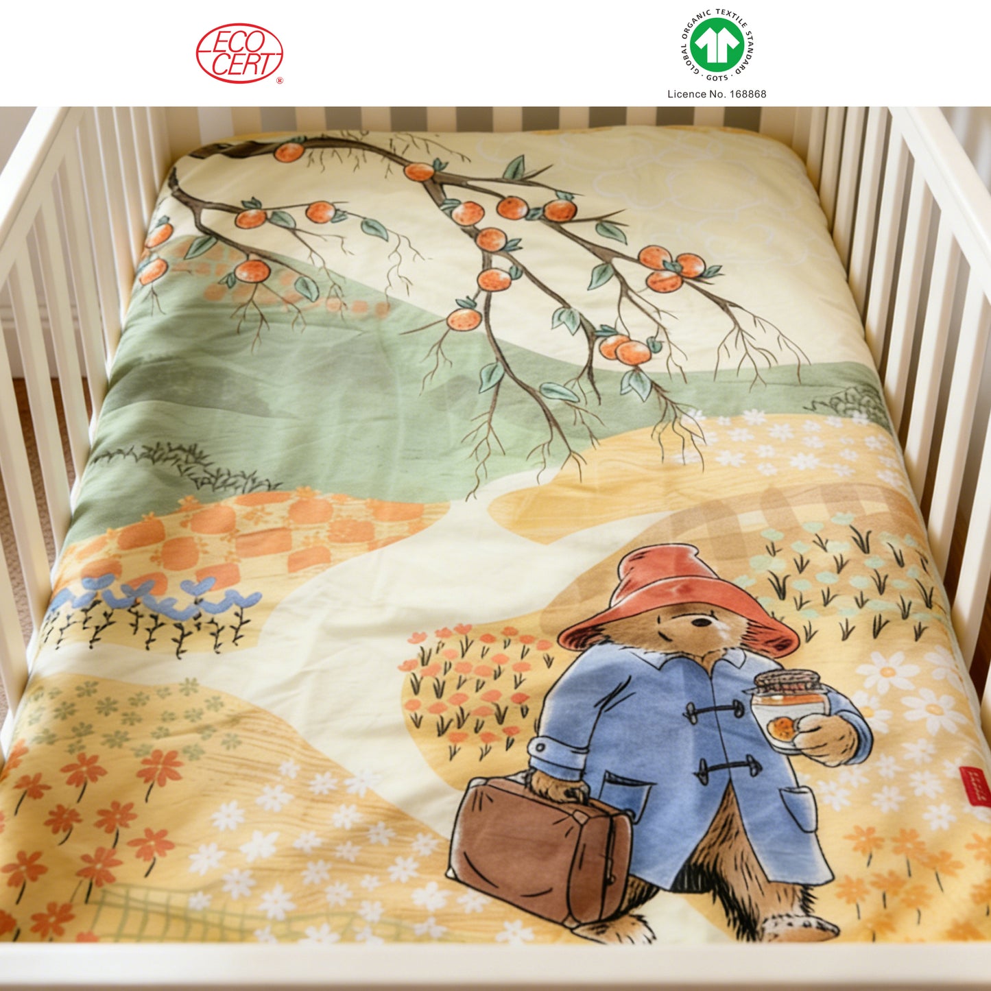 GOTS Certified Paddington Bear Baby Blanket