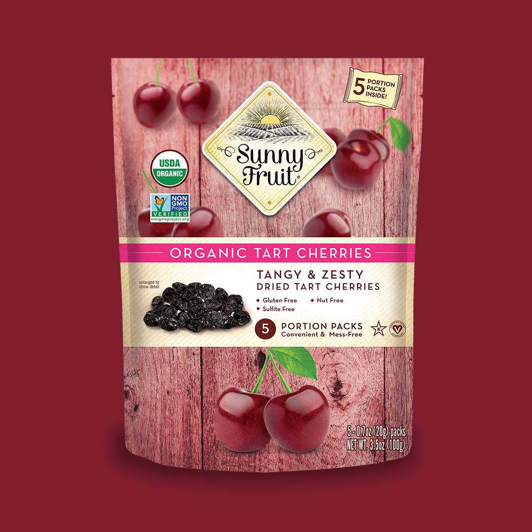 Sunny Fruit Organic Dried Tart Cherries – 100g (5x20g)