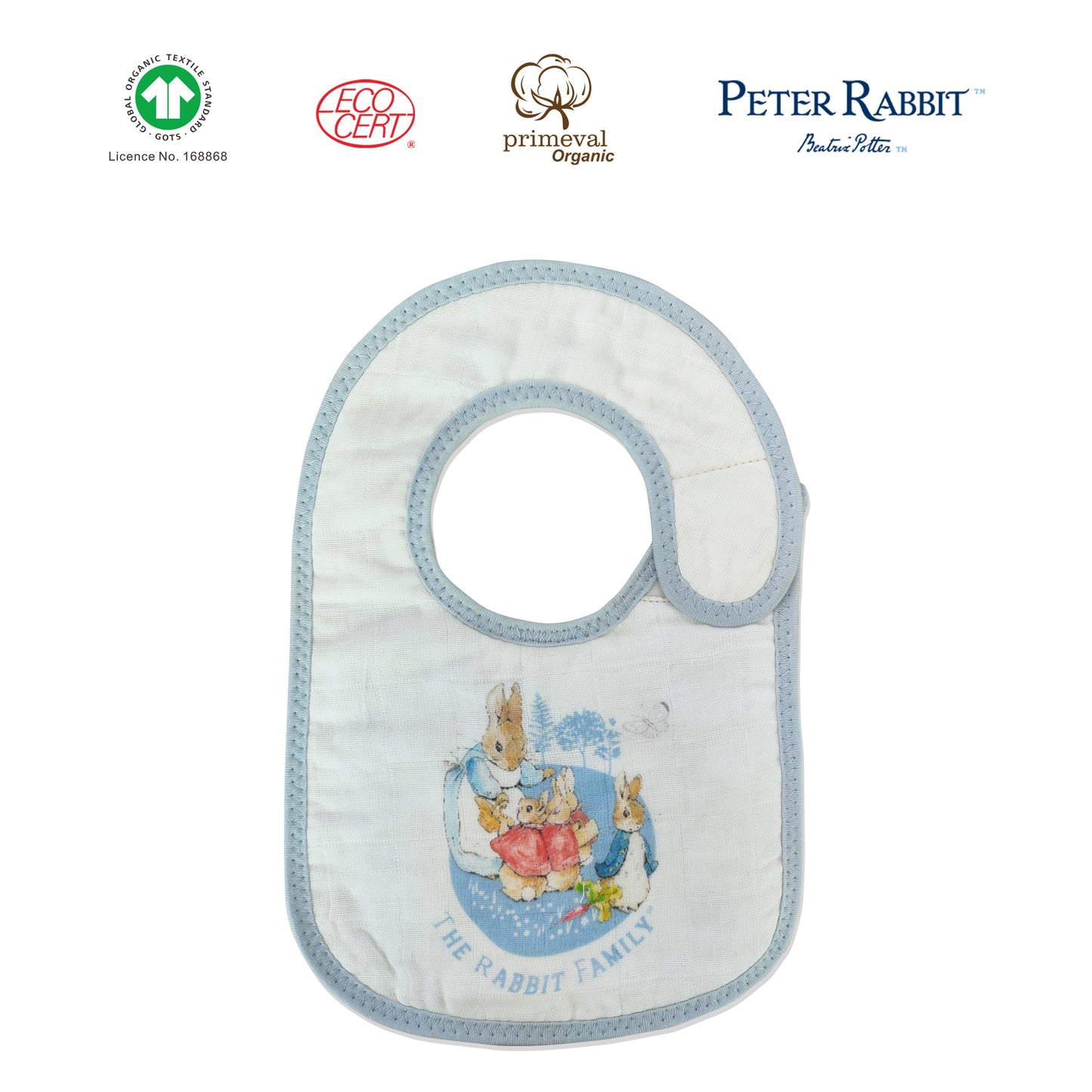 The Rabbit Family Turkey Muslin Baby Bib