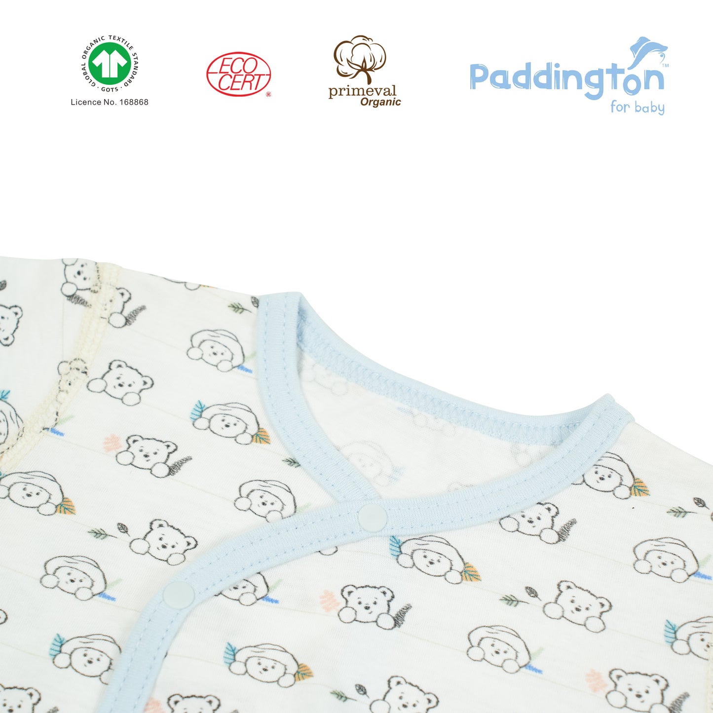 Paddington Bear Organic Pattern Bodysuit