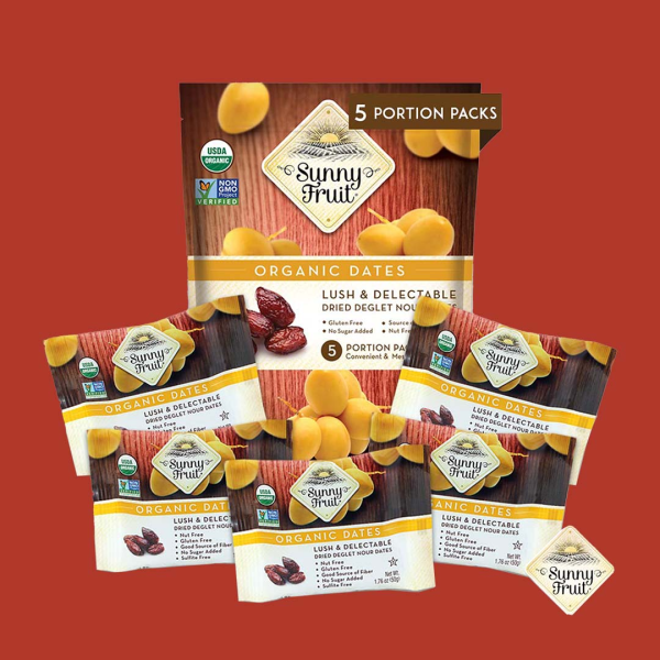 Sunny Fruit Organic Dried Pitted Dates – 250g (5x50g)