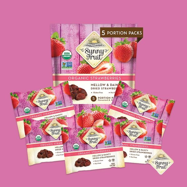 Sunny Fruit Organic Dried Strawberries – 100g (5x20g)