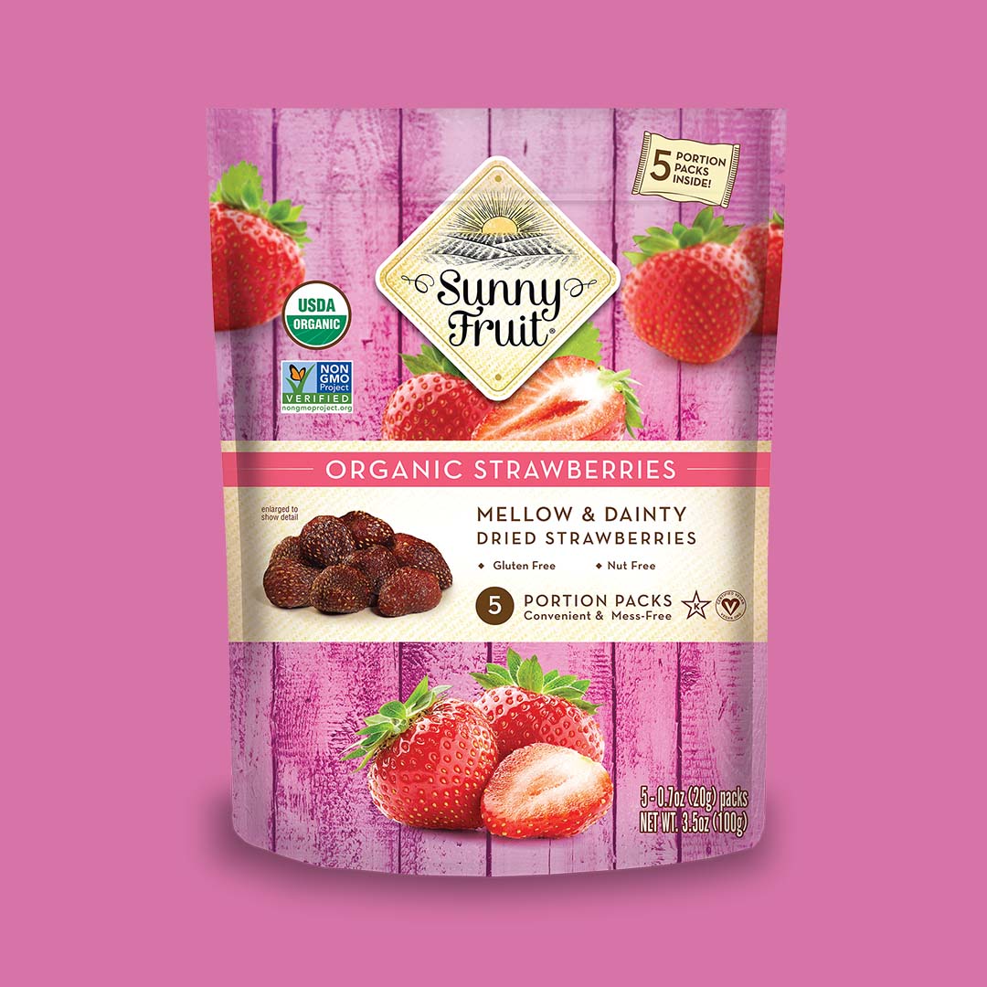 Sunny Fruit Organic Dried Strawberries – 100g (5x20g)