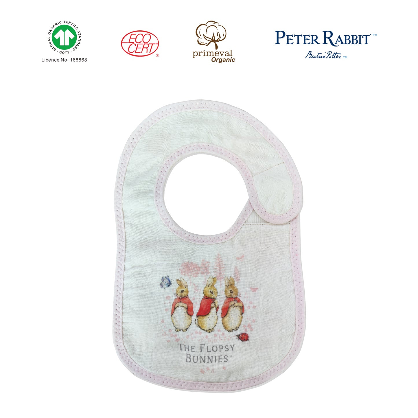 The Flopsy Bunnies Turkey Muslin Baby Bib
