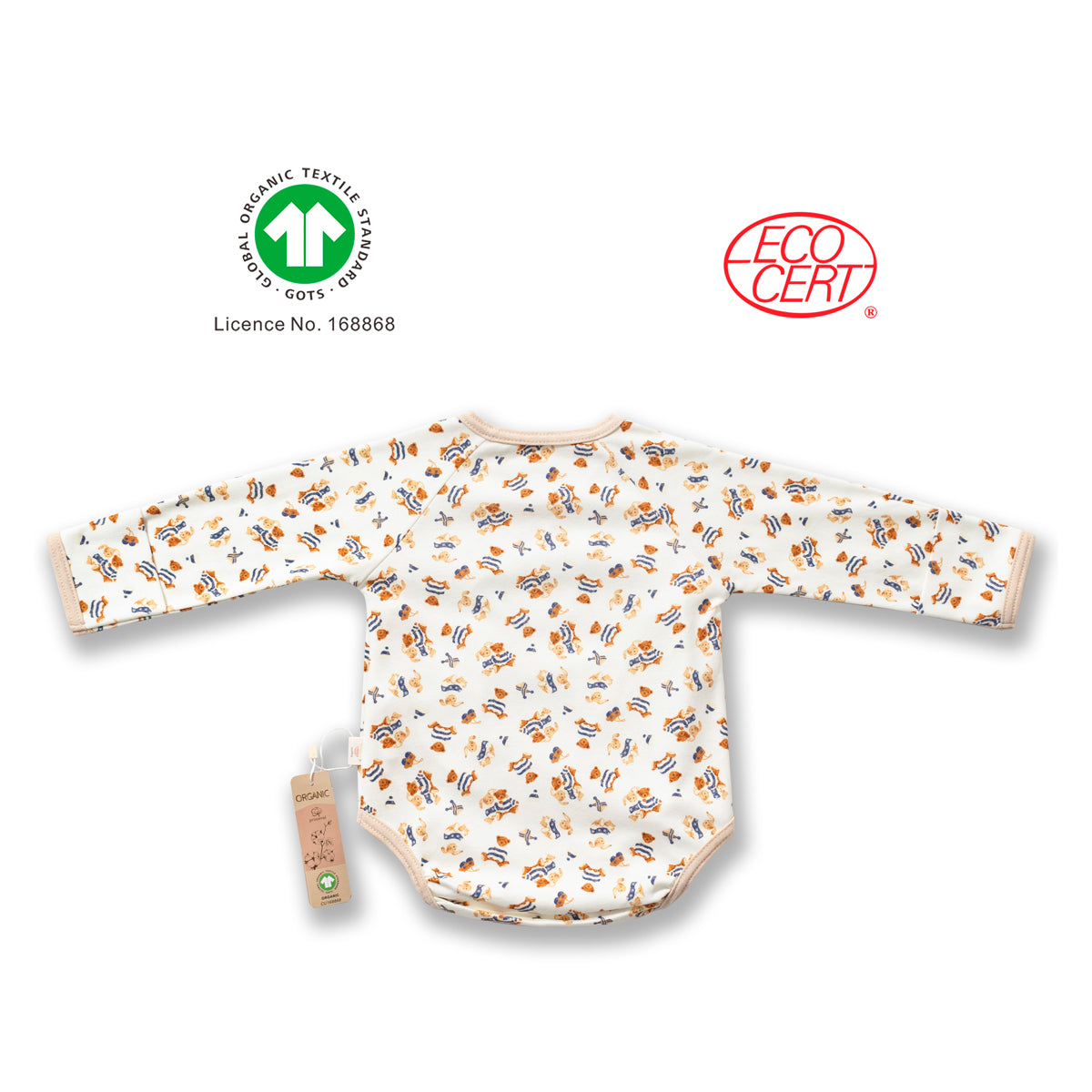 GOTS Certified Organic Long Sleeved Side-Snap Bodysuit