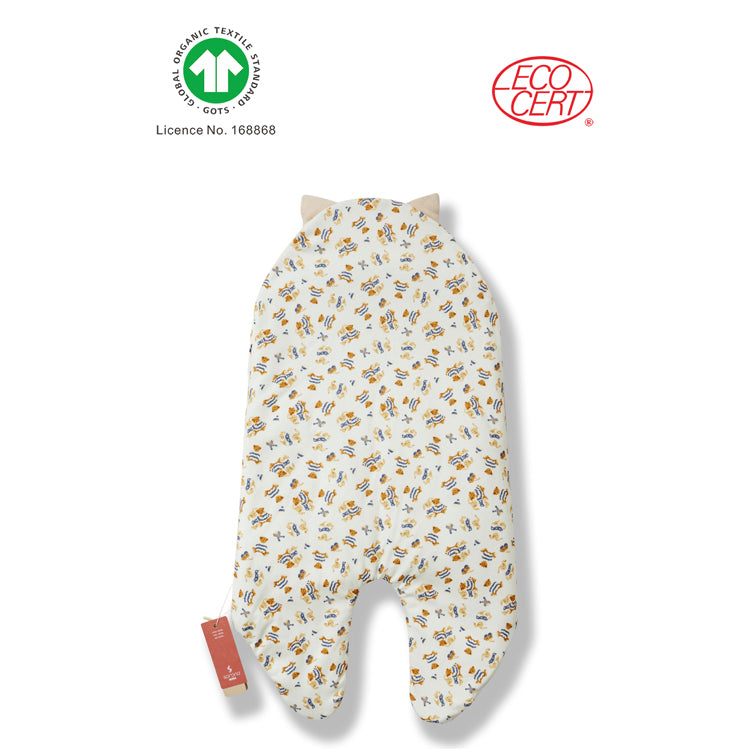 GOTS有機嬰兒熊仔印花B布人型睡袋（冬季）
