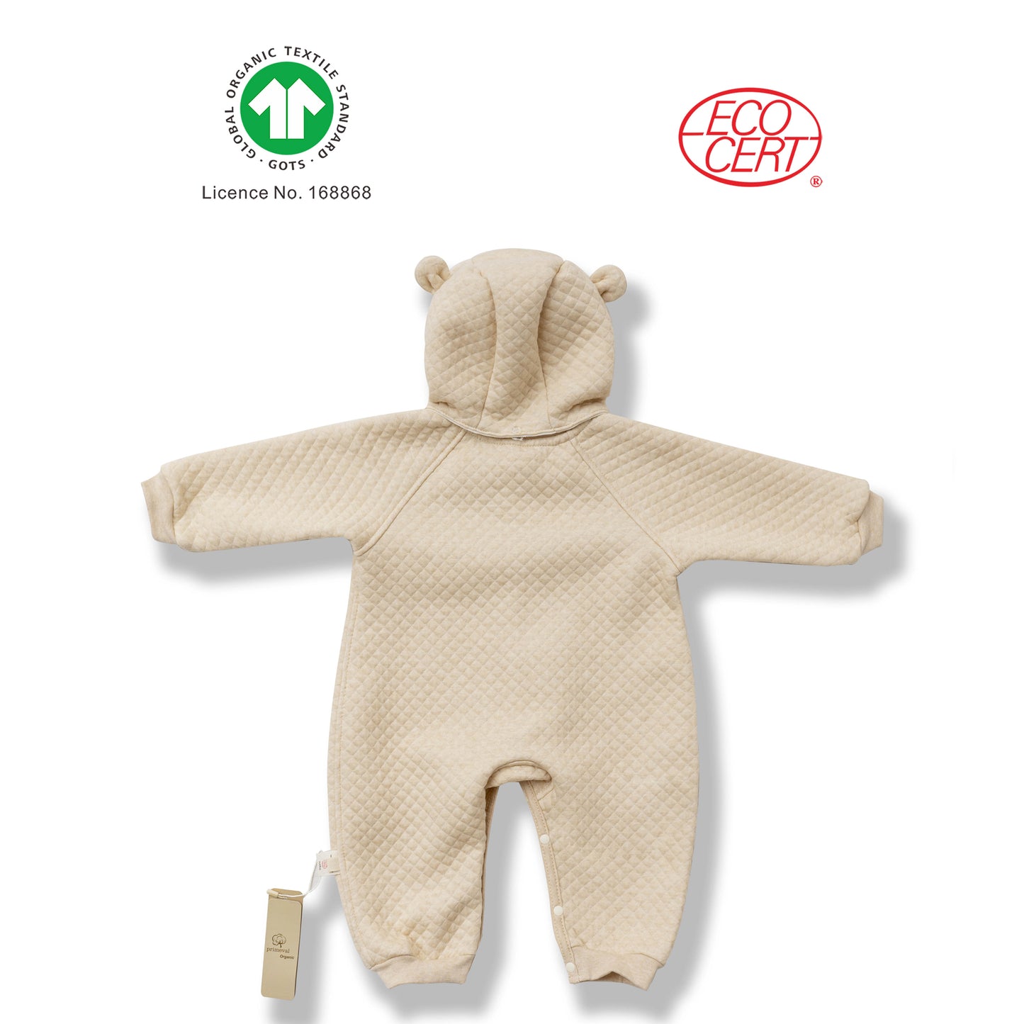 GOTS Certified Organic 2 in 1 Hooded Onesie (kimono/onesie)