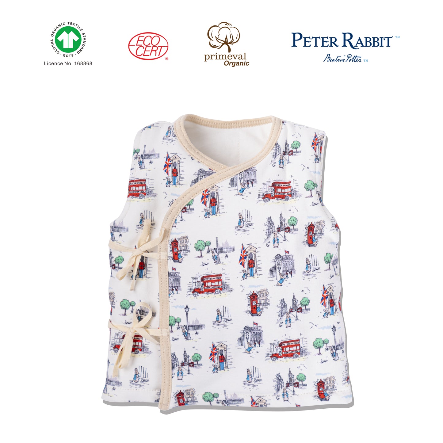Peter Rabbit GOTS Certified Organic Dupont Cotton Side Button Vest (Thick)