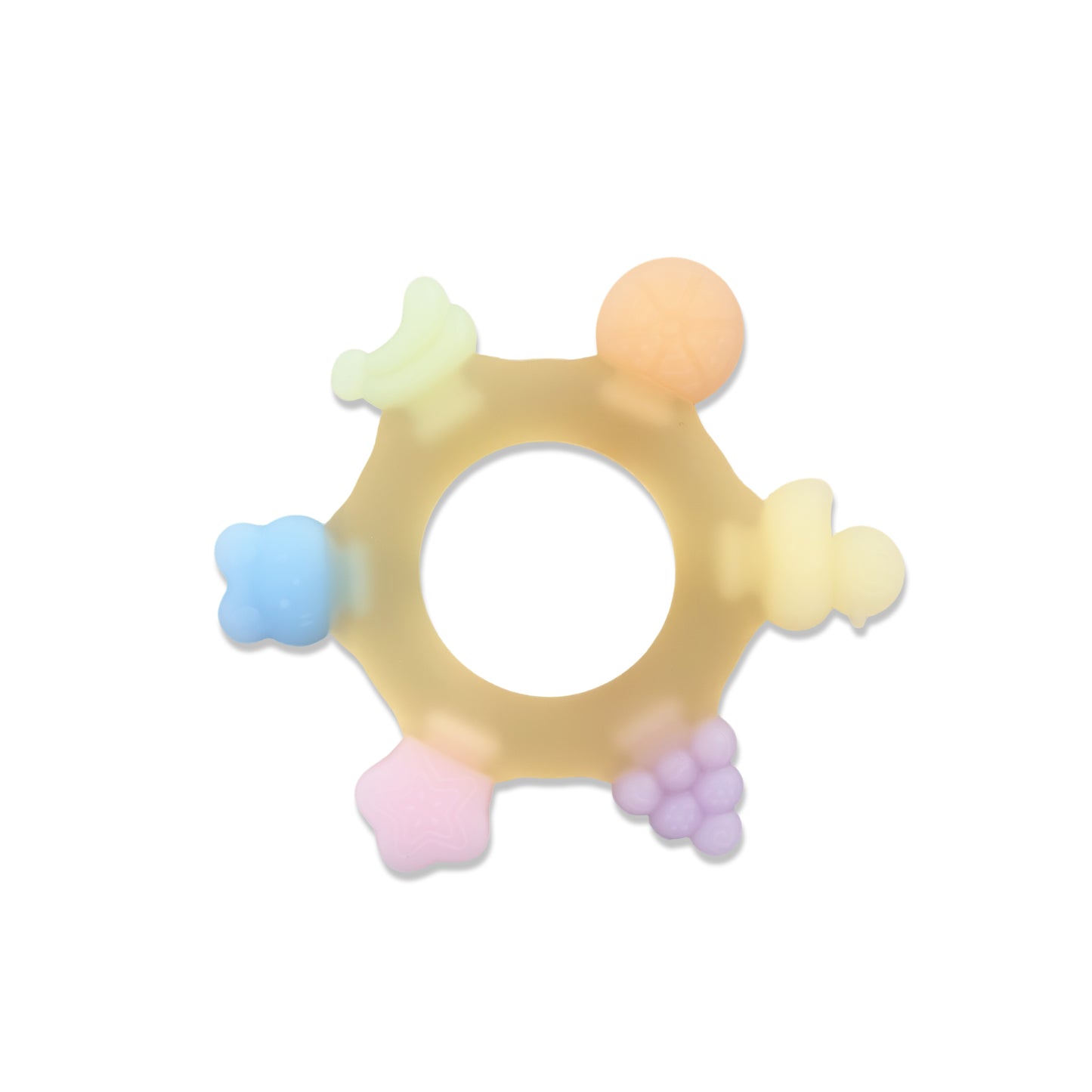 Silicone Teether Ring with 6 Colorful points