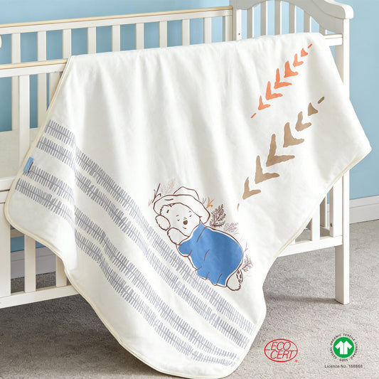 GOTS Certified Paddington Bear Baby Blanket